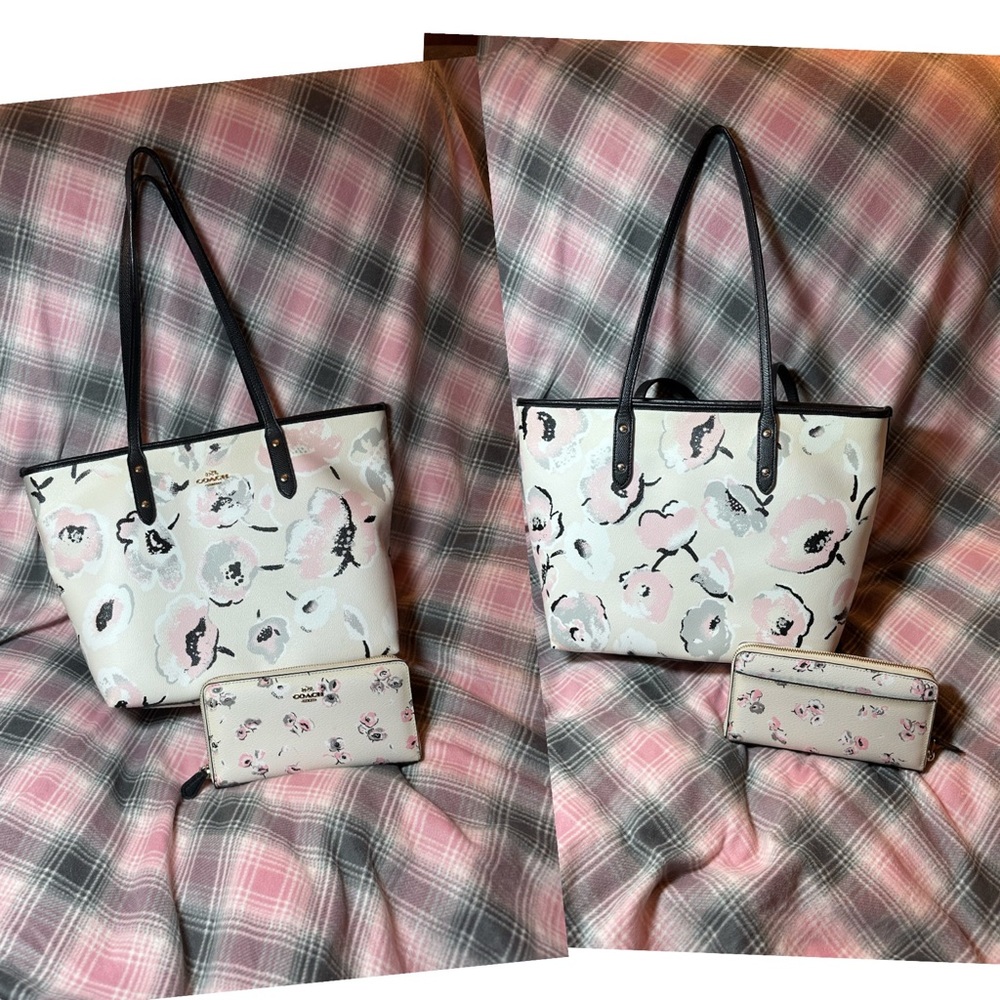 Beautiful Spring Coach purse and wallet set